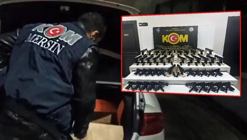 Mersin'de Dikkat Çeken Olay: Bir Otomobilin İçinde Silah Deposu Bulundu