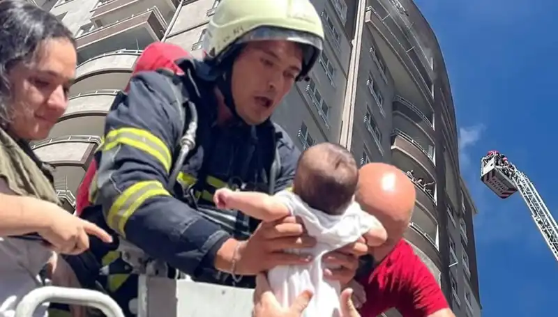 Kayseri'de Yüksek Katlı Binada Çıkan Yangın Panik Yarattı
